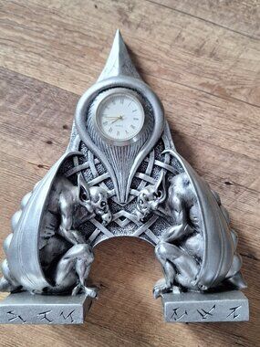 Zolli Gothic Gargoyle Clock Silver Ceramic